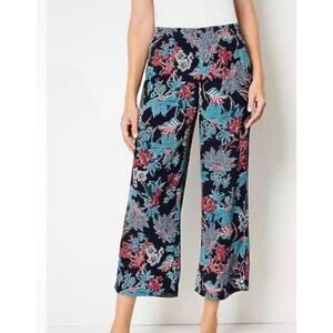 J. Jill Silky Soft Wide Leg Crop Pants Elastic Waist Size Med Paisley Boho NWT